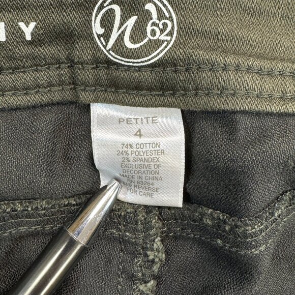 W62 Womens Size 4P Green Signature Fit Skinny Jeans Mid Rise 5 Pockets Petite - Picture 6 of 12